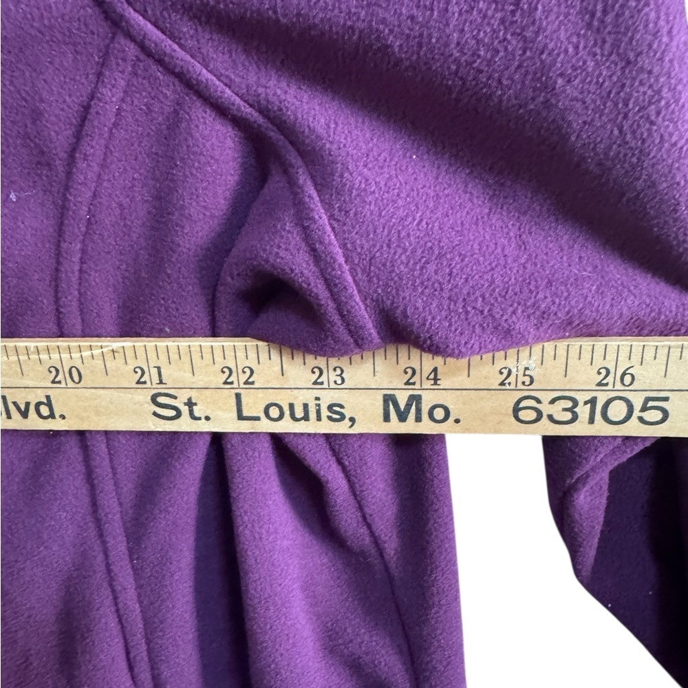 LL Bean Women’s 2X Plus Full Zip Fleece Jacket Burgundy Plum Lightweight - Picture 10 of 12